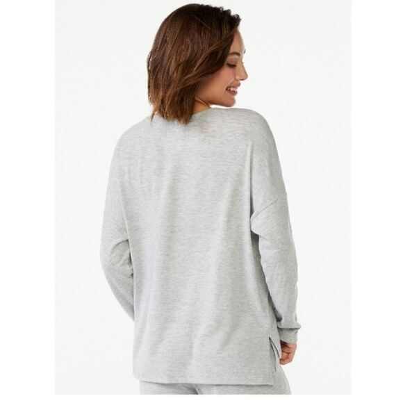 Women’s Hacci Knit Ultra Soft Comfy Sleep Lounge Pajama Long Sleeve Shirt Sz XL - Picture 3 of 4